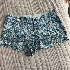 Stylish Blue and Pink Patterned Women's Shorts